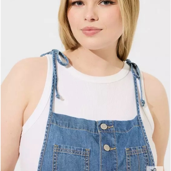 Torrid Light Blue Denim Overalls - Picture 3 of 8